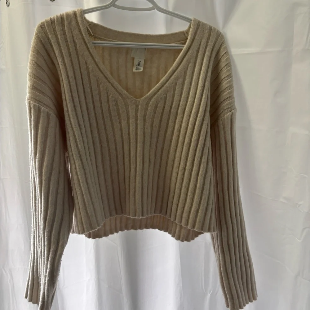 H&M Cream Rib Knit Sweater - Picture 3 of 4